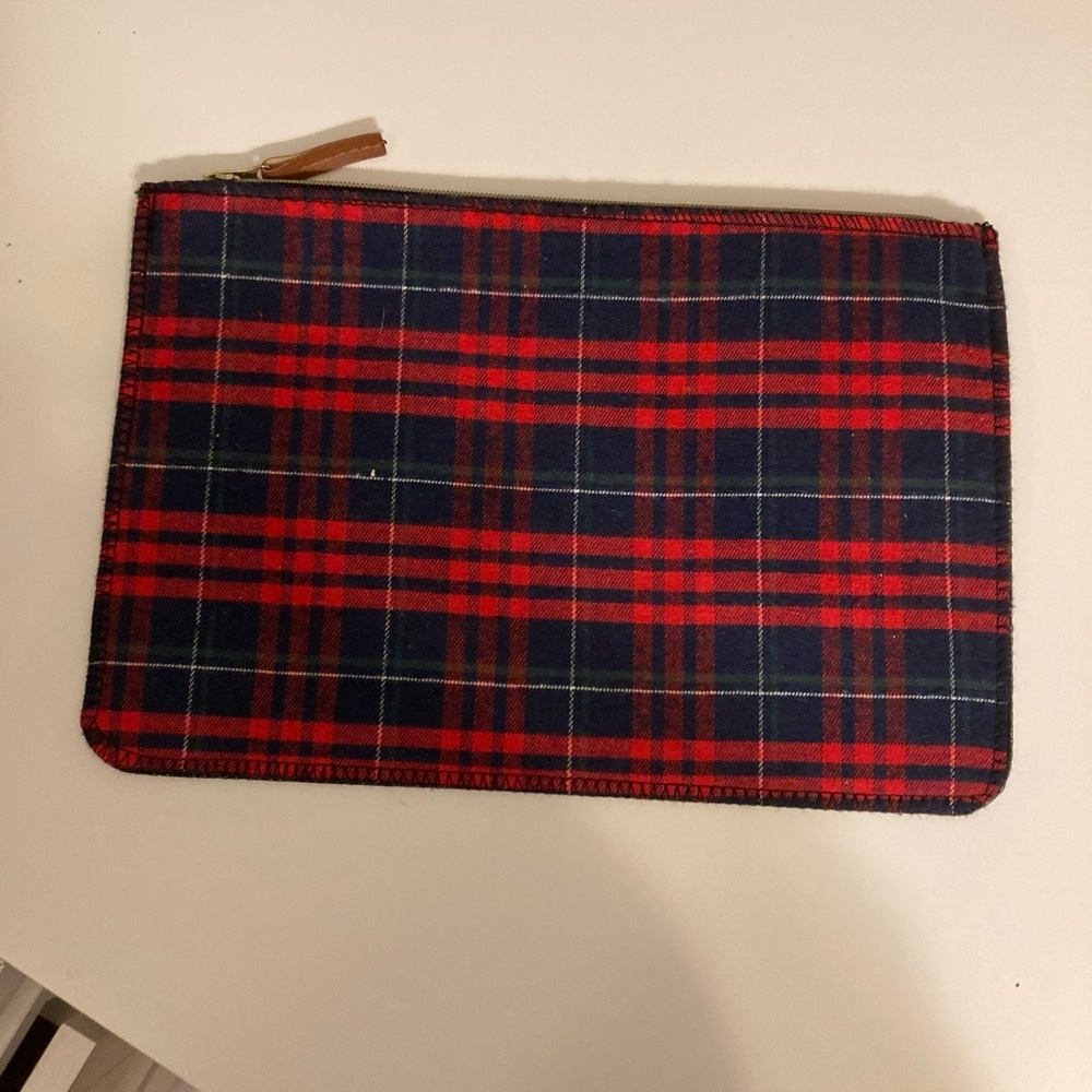 Plaid Red and Blue Women Clutch